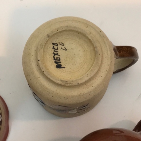 TONALA 4 Pottery Hand Made Mugs Related Style Vintage 2 Redware 1… - Picture 11 of 16